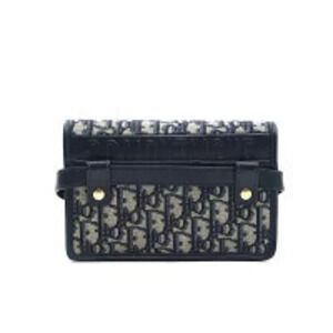 Christian Dior Oblique Montaigne Waist Shoulder Bag Navy Blue